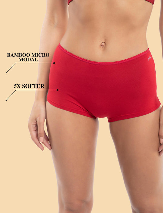 Bamboo Micro Modal | Women Boysleg | Anti Bacterial |Premium Panty | 3X moisture wicking | 50 Wash Guarantee | Pack of 2