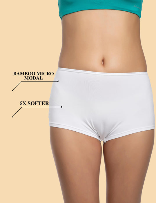 Bamboo Micro Modal | Women Boysleg | Anti Bacterial |Premium Panty | 3X moisture wicking | 50 Wash Guarantee | Pack of 2