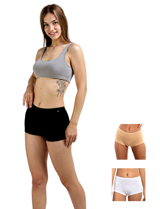 Bamboo Micro Modal | Women Boysleg | Anti Bacterial |Premium Panty | 3X moisture wicking | 50 Wash Guarantee | Pack of 3