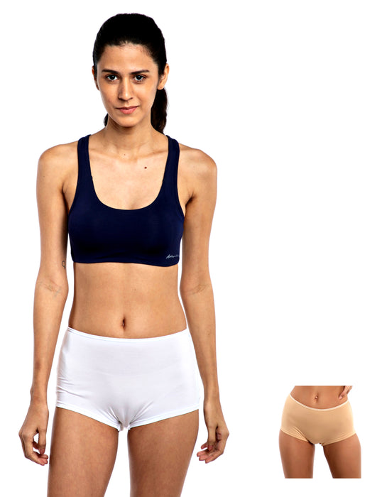 Bamboo Micro Modal | Women Boysleg | Anti Bacterial |Premium Panty | 3X moisture wicking | 50 Wash Guarantee | Pack of 2