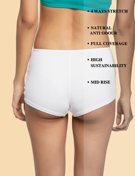 Bamboo Micro Modal | Women Boysleg | Anti Bacterial |Premium Panty | 3X moisture wicking | 50 Wash Guarantee | Pack of 3