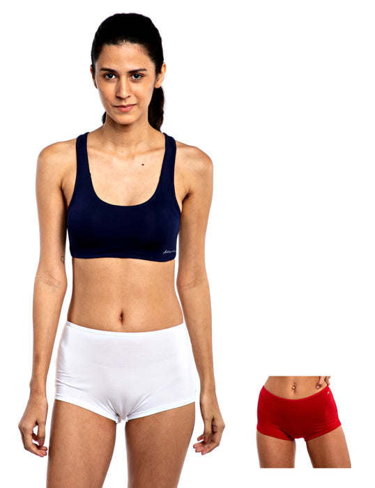 Bamboo Micro Modal | Women Boysleg | Anti Bacterial |Premium Panty | 3X moisture wicking | 50 Wash Guarantee | Pack of 2