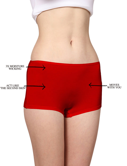 Bamboo Micro Modal | Anti Bacterial |Women Boyshort | Premium Panty | 3X moisture wicking | 50 Wash Guarantee | Pack of 2