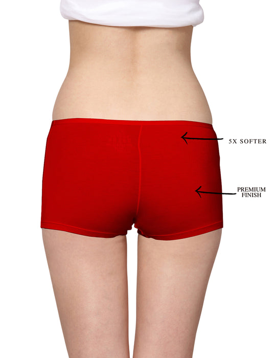 Bamboo Micro Modal | Anti Bacterial |Women Boyshort | Premium Panty | 3X moisture wicking | 50 Wash Guarantee | Pack of 2