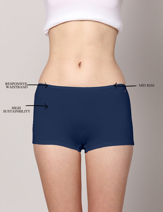 Bamboo Micro Modal | Anti Bacterial |Women Boyshort | Premium Panty | 3X moisture wicking | 50 Wash Guarantee | Pack of 1