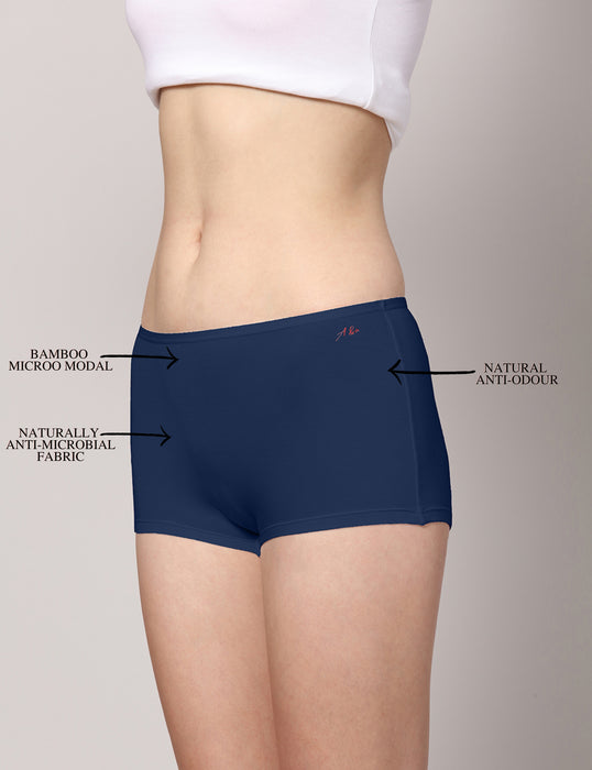 Bamboo Micro Modal | Anti Bacterial |Women Boyshort | Premium Panty | 3X moisture wicking | 50 Wash Guarantee | Pack of 2