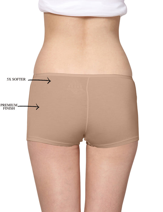 Bamboo Micro Modal | Anti Bacterial |Women Boyshort | Premium Panty | 3X moisture wicking | 50 Wash Guarantee | Pack of 2