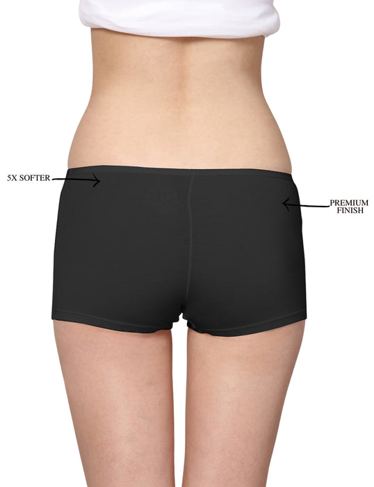 Bamboo Micro Modal | Anti Bacterial |Women Boyshort | Premium Panty | 3X moisture wicking | 50 Wash Guarantee | Pack of 3