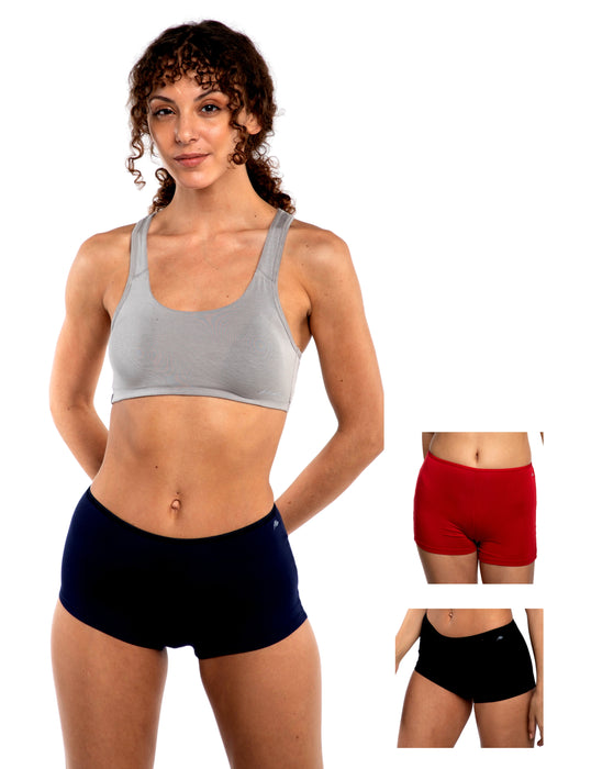 Bamboo Micro Modal | Anti Bacterial |Women Boyshort | Premium Panty | 3X moisture wicking | 50 Wash Guarantee | Pack of 3