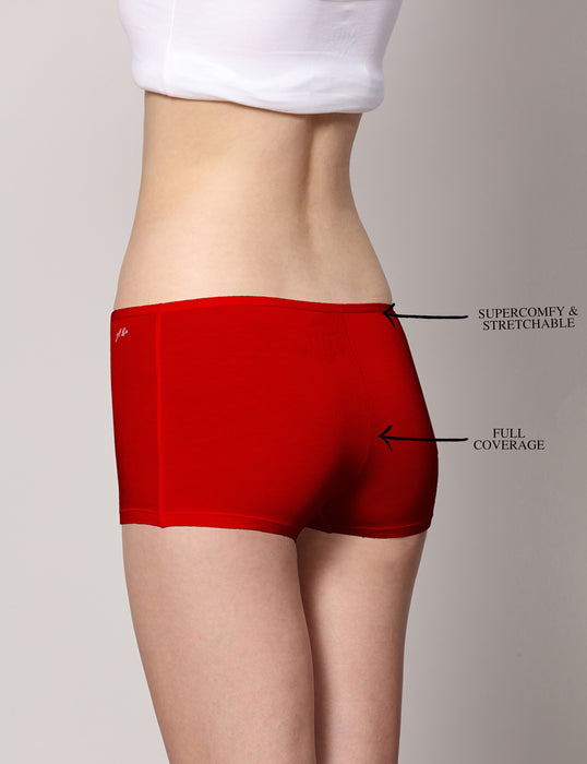 Bamboo Micro Modal | Anti Bacterial |Women Boyshort | Premium Panty | 3X moisture wicking | 50 Wash Guarantee | Pack of 3