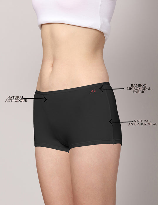 Bamboo Micro Modal | Anti Bacterial |Women Boyshort | Premium Panty | 3X moisture wicking | 50 Wash Guarantee | Pack of 2