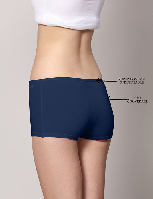 Bamboo Micro Modal | Anti Bacterial |Women Boyshort | Premium Panty | 3X moisture wicking | 50 Wash Guarantee | Pack of 3