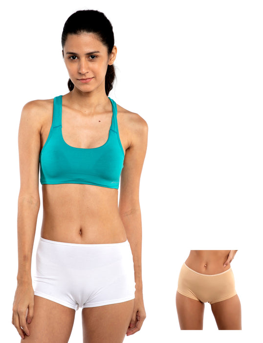 Bamboo Micro Modal | Anti Bacterial |Women Boyshort | Premium Panty | 3X moisture wicking | 50 Wash Guarantee | Pack of 2