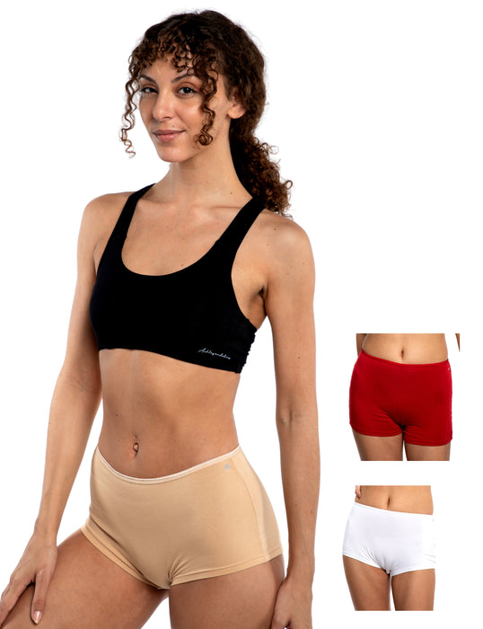 Bamboo Micro Modal | Anti Bacterial |Women Boyshort | Premium Panty | 3X moisture wicking | 50 Wash Guarantee | Pack of 3