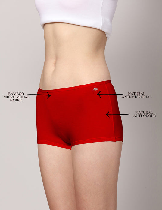 Bamboo Micro Modal | Anti Bacterial |Women Boyshort | Premium Panty | 3X moisture wicking | 50 Wash Guarantee | Pack of 3