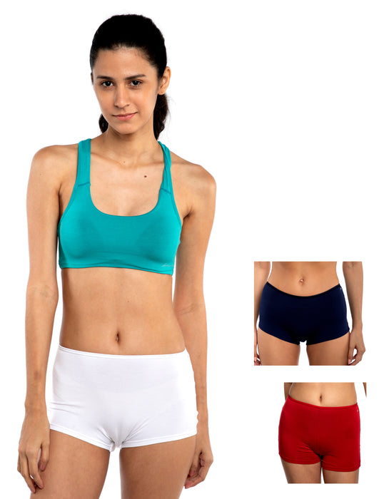 Bamboo Micro Modal | Anti Bacterial |Women Boyshort | Premium Panty | 3X moisture wicking | 50 Wash Guarantee | Pack of 3