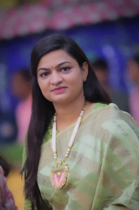 Baby Pink And Golden Necklace And Earrings Fabric Set