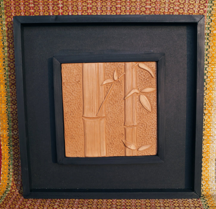 Wooden Bamboo Inspired Terracotta Wall Frame