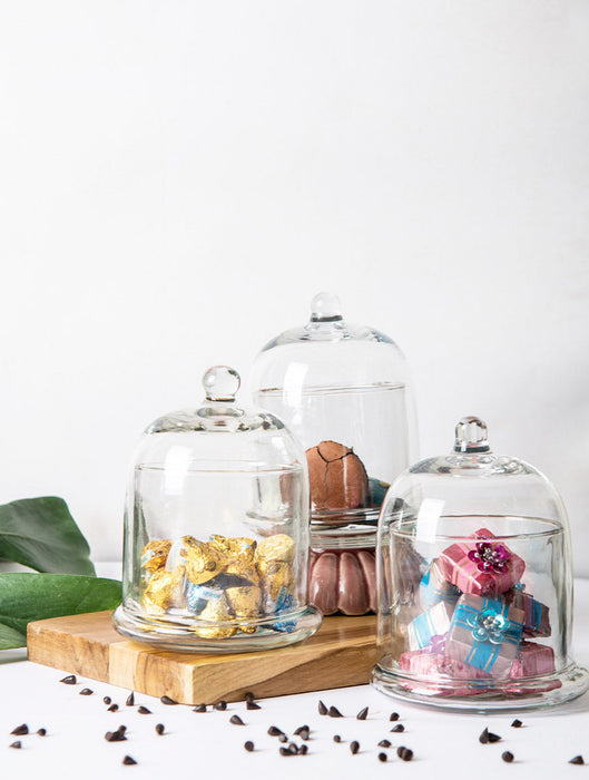 Glass Bell Jar - White