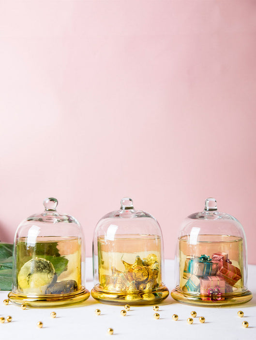 Glass Bell Jar - Yellow