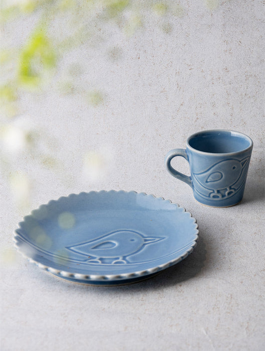 Ceramic Stoneware Birdie Set - Mug & Plate