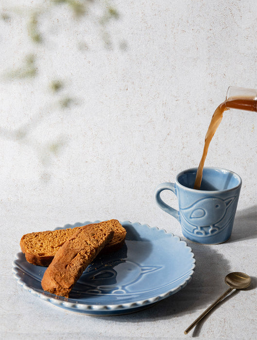 Ceramic Stoneware Birdie Set - Mug & Plate