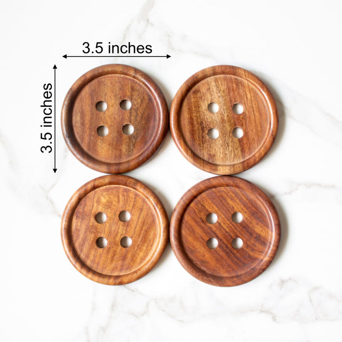 Button Coasters  ( Set of 4 )