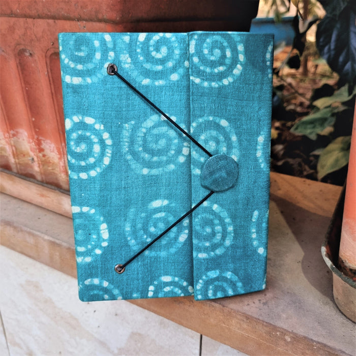 CALMNESS UPCYCLED HANDLOOM FABRIC JOURNAL (button)