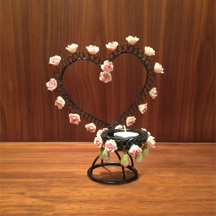 Hearted Rose Tealight Holder