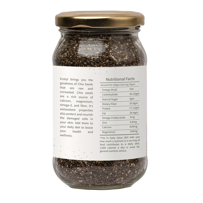 Chia Seeds | Raw | Rich In Antioxidants & Fibre | 250G