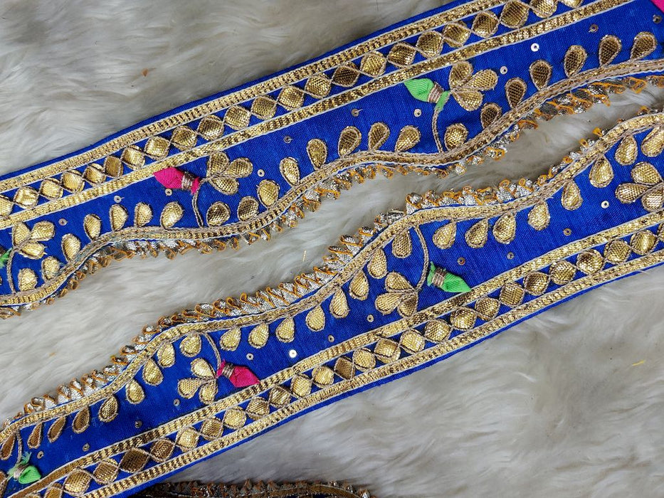 Royal Blue Regalia: Scalloped Royal Blue Gota Trim