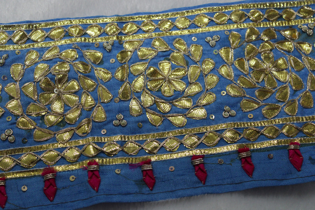 Cerulean Charm: Blue Handwork Gota Trim