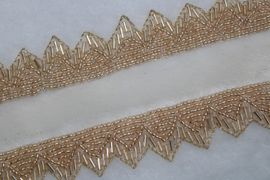 Rose Gold Embellished Handwork Trim