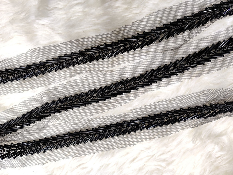 Black Embellished Handwork Trim