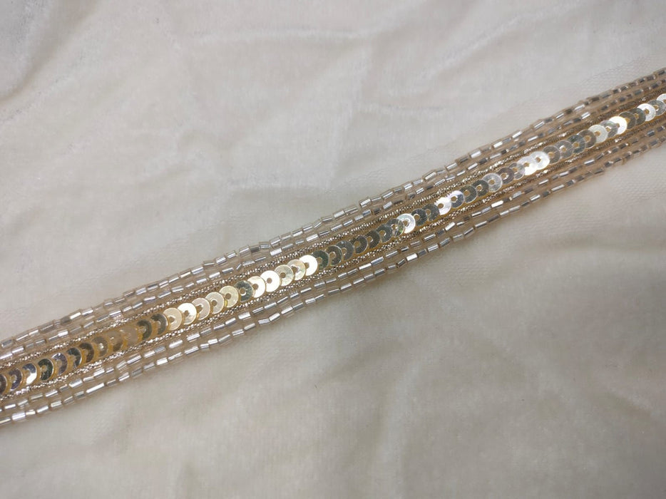 Golden Gleam: Light Embellished Handwork Trim