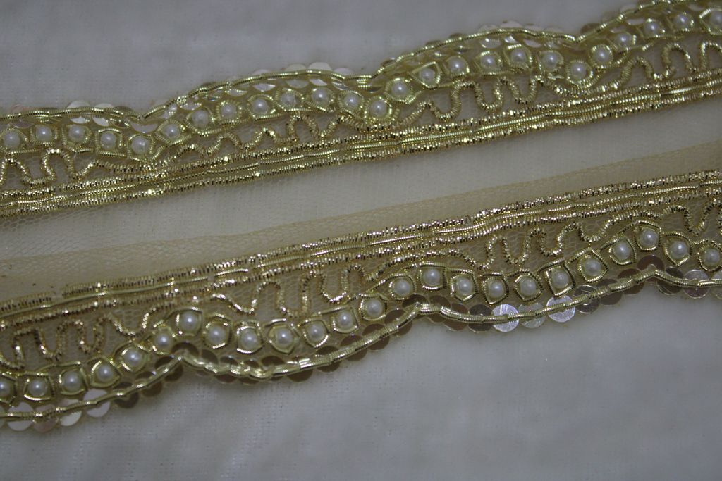 Golden Embellished Handwork Trim