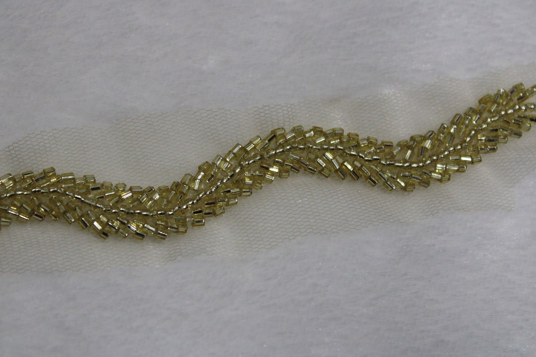 Radiant Gold Embellished Handwork Trim