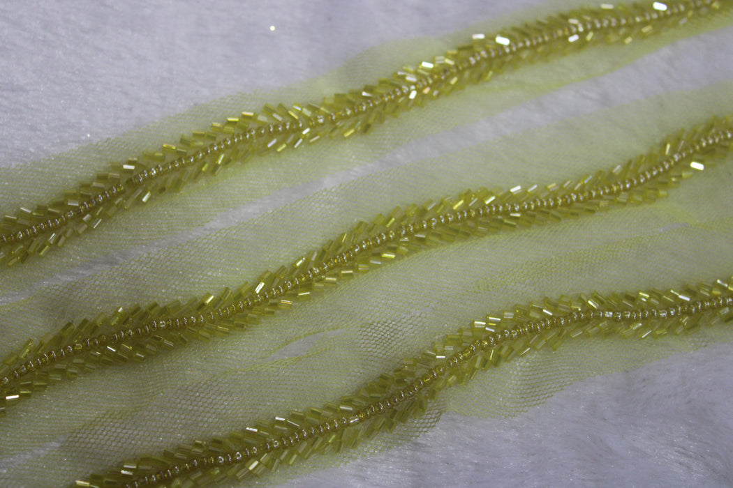 Lemon Zest Sparkle Cutdana Handwork Trim