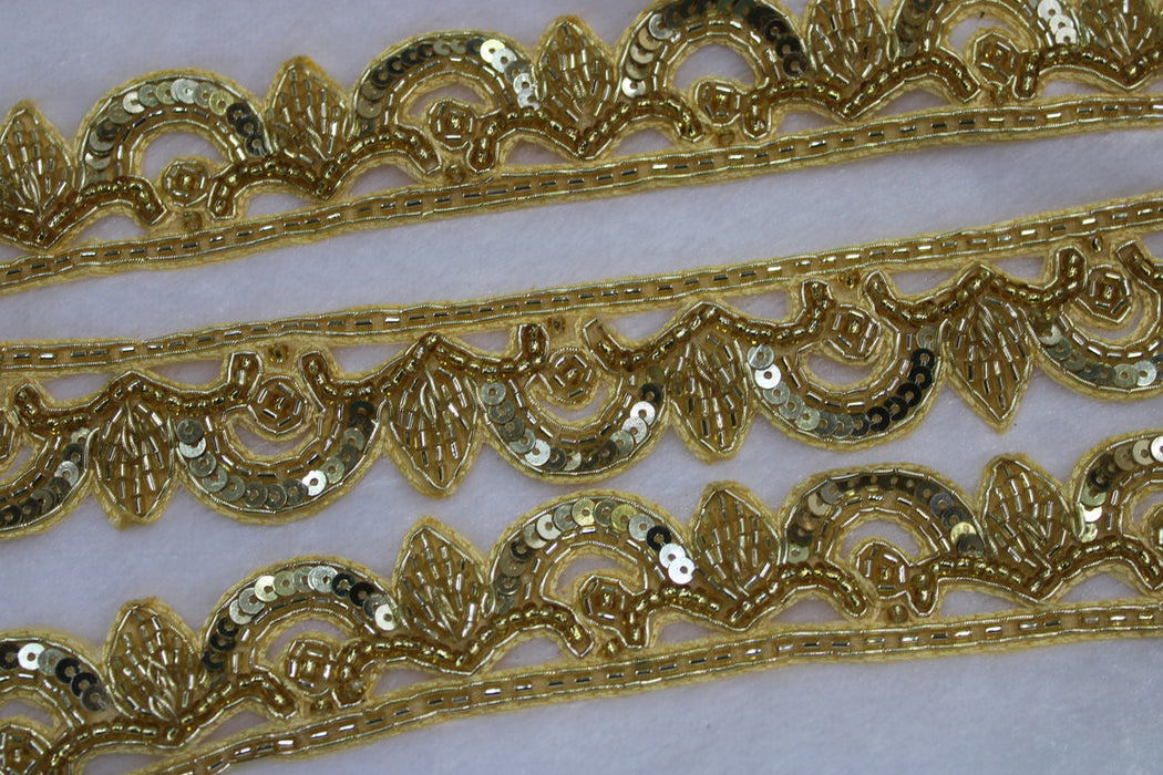 Golden Shimmer: Cutdana and Sequin Trim