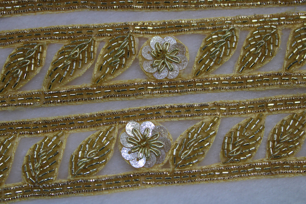 Golden Radiance: Cutdana and Sequin Trim