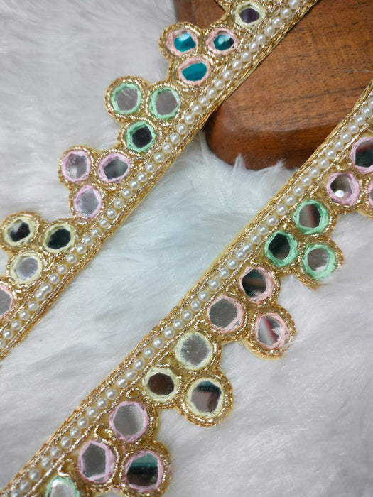 Whispering Hues: Multicolor Threadwork and Pearls