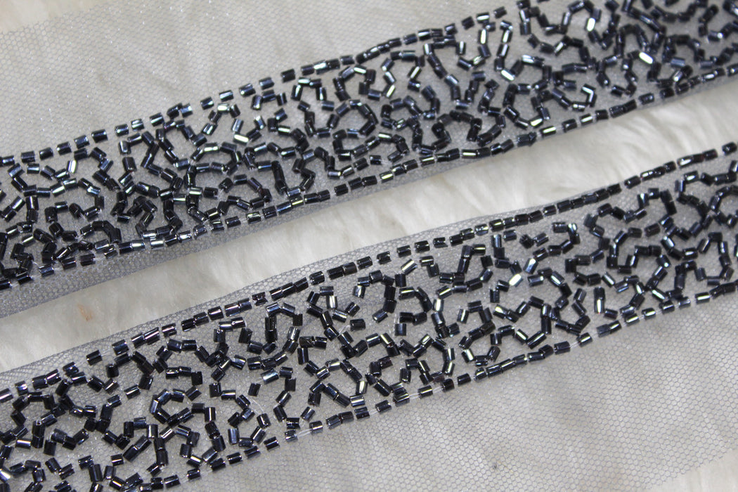 Black Embellished Handwork Trim