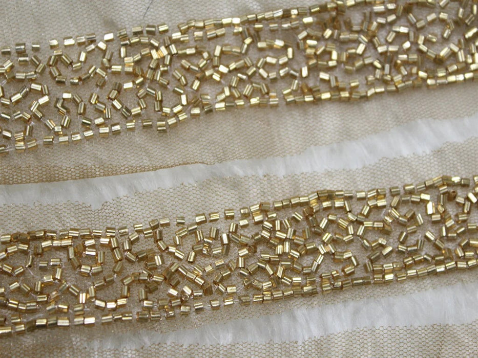 Golden Embellished Handwork Trim