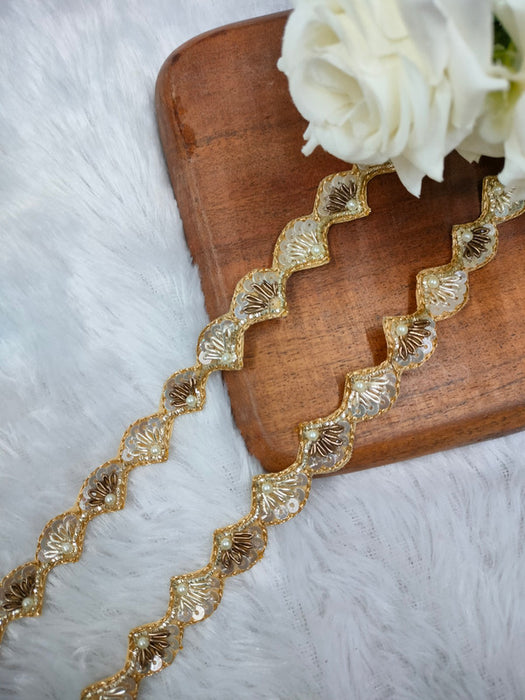 Golden Gleam: Light Gold with Zari Zardozi Trim