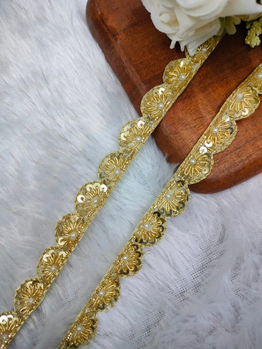 Golden Opulence: Golden with Zari Zardozi Trim