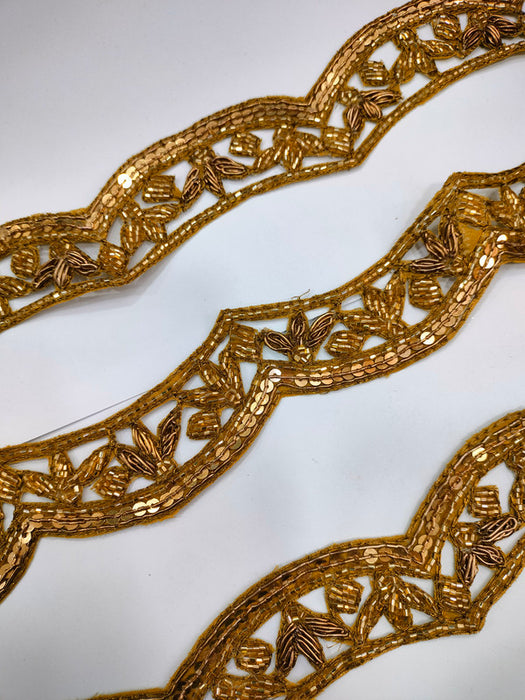 Antique Gold Charm: Zari Zardozi Handwork Trim