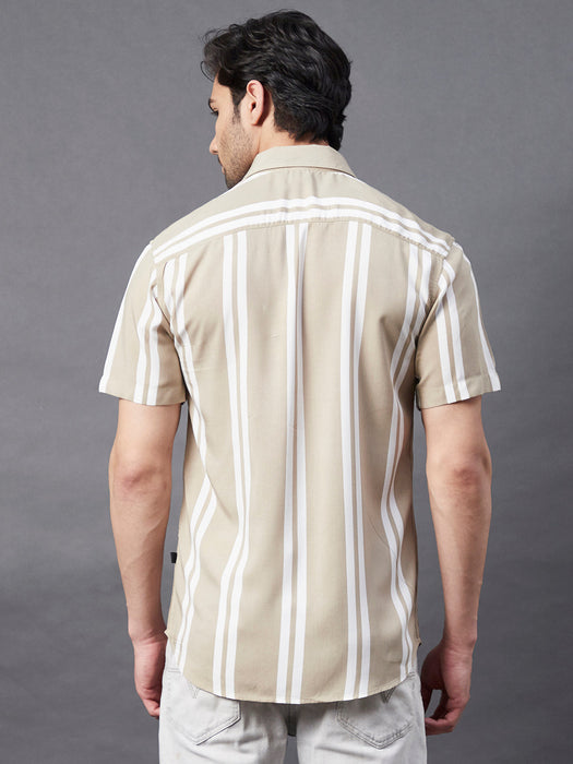 Vertical Stripe Rayon Shirt