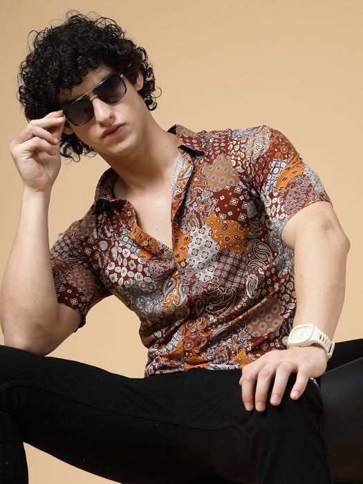 Exotic Hawaiian Shirt With Drop Shoulders