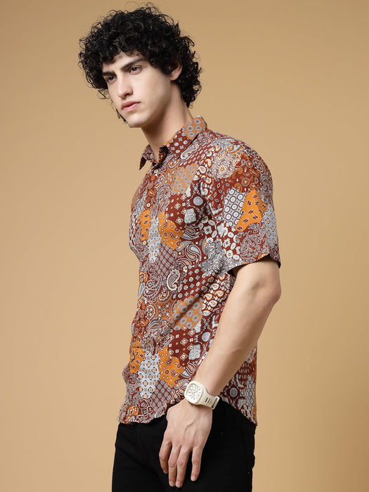 Exotic Hawaiian Shirt With Drop Shoulders