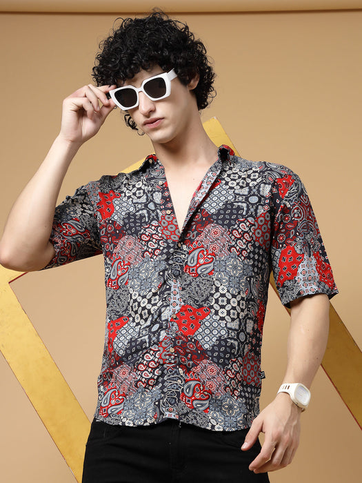 Exotic Hawaiian Shirt With Drop Shoulders